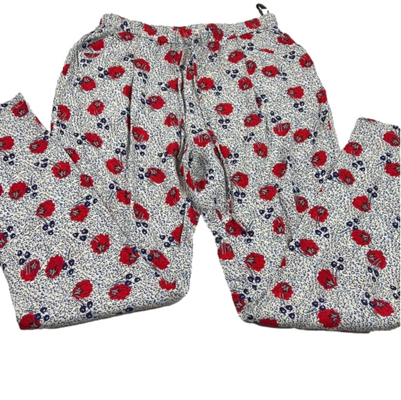 NWT See You Soon White Floral Lightweight Pants - Picture 1 of 8